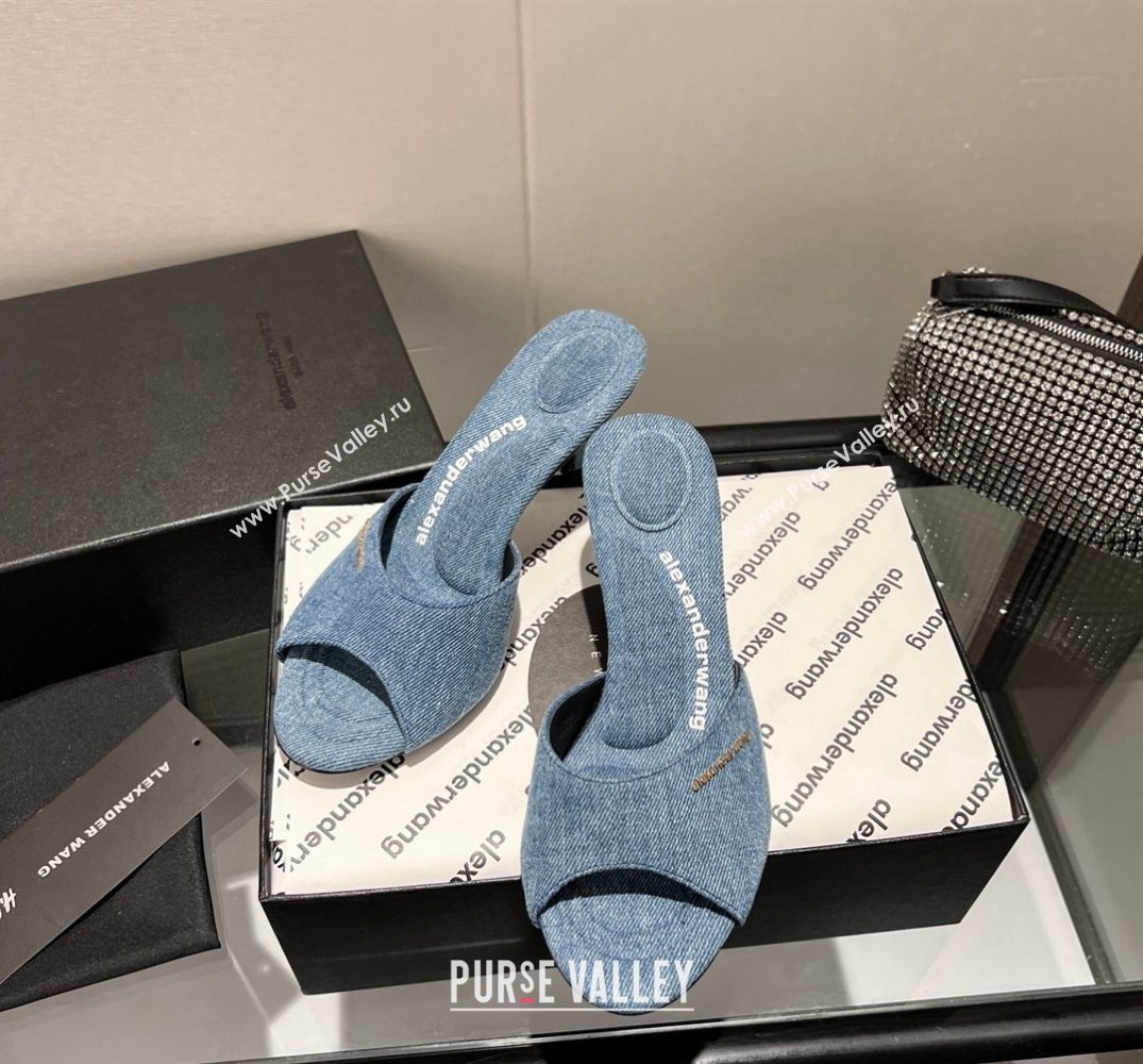 Alexander Wang Heel 6.5cm Lucienne Mules in Denim Blue 2024 (modeng-24010560)