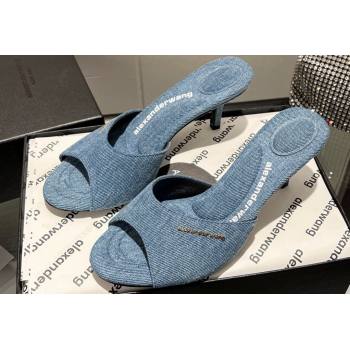 Alexander Wang Heel 6.5cm Lucienne Mules in Denim Blue 2024 (modeng-24010560)