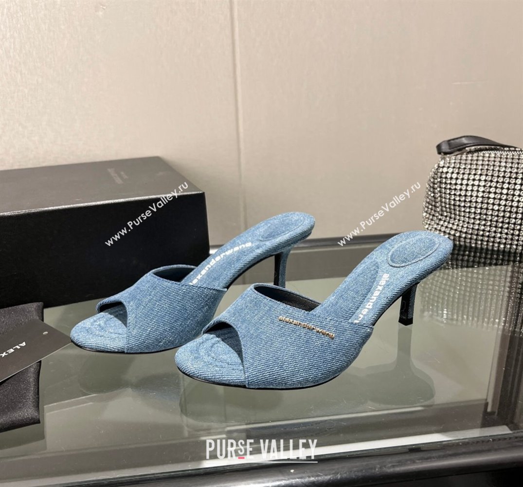 Alexander Wang Heel 6.5cm Lucienne Mules in Denim Blue 2024 (modeng-24010560)
