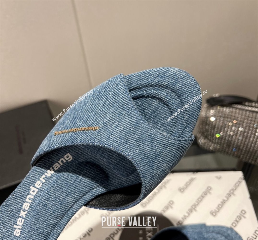 Alexander Wang Heel 6.5cm Lucienne Mules in Denim Blue 2024 (modeng-24010560)