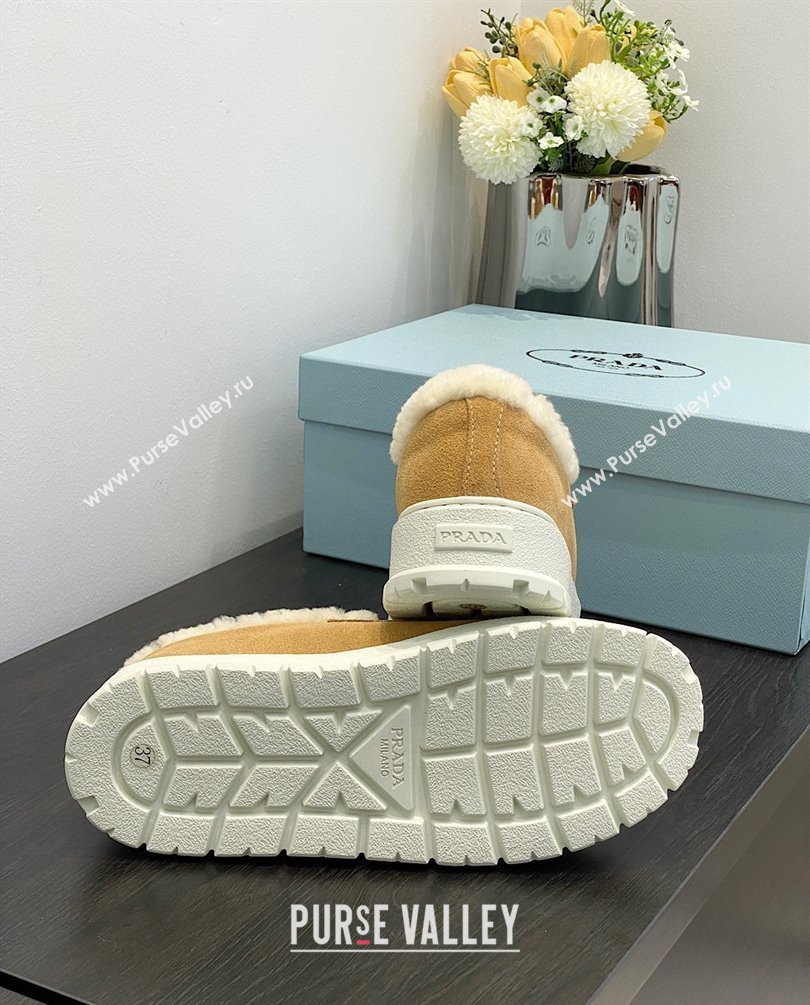 Prada Suede loafer booties 1D245N ecru 2023 (kaola-231009-01)