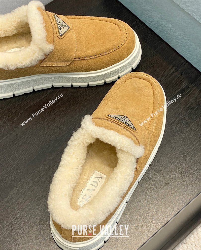 Prada Suede loafer booties 1D245N ecru 2023 (kaola-231009-01)