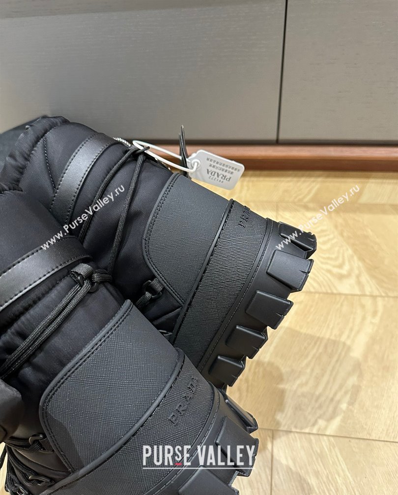 Prada Nylon gabardine après-ski boots with pouch black 1U005N 2023 (kaola-231010-05)