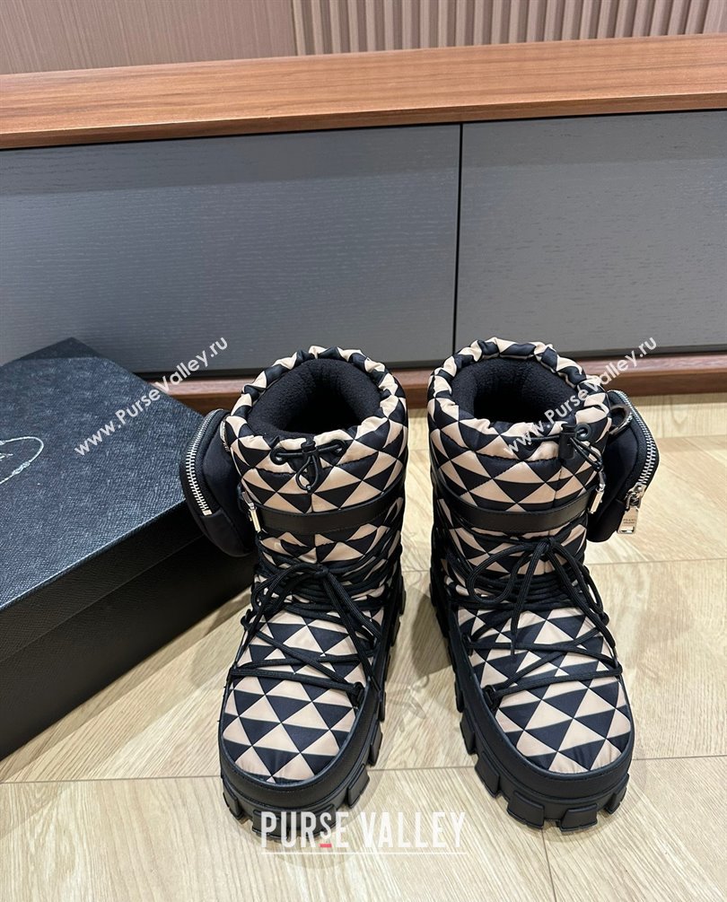 Prada Nylon gabardine après-ski boots with pouch apricot 1U005N 2023 (kaola-231010-06)