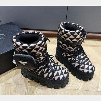 Prada Nylon gabardine après-ski boots with pouch apricot 1U005N 2023 (kaola-231010-06)