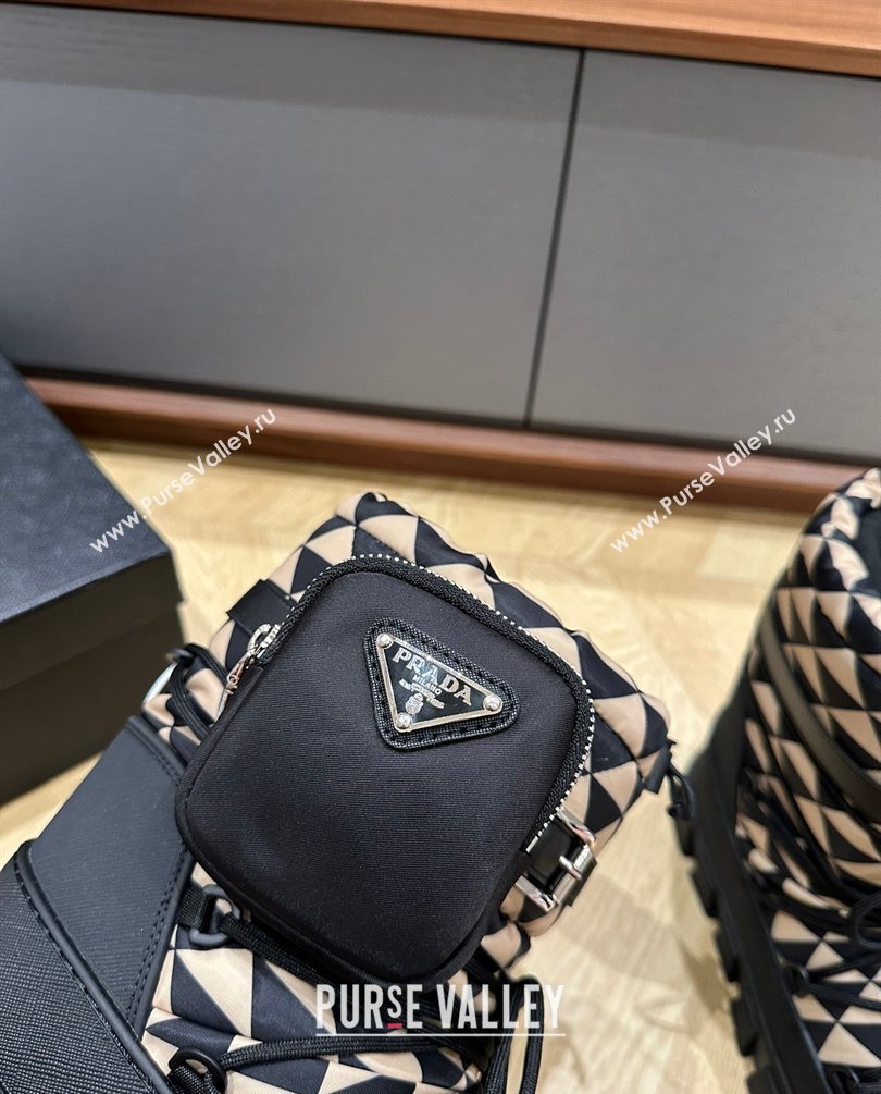 Prada Nylon gabardine après-ski boots with pouch apricot 1U005N 2023 (kaola-231010-06)