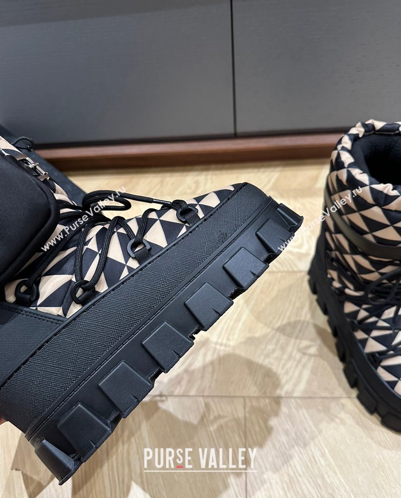 Prada Nylon gabardine après-ski boots with pouch apricot 1U005N 2023 (kaola-231010-06)