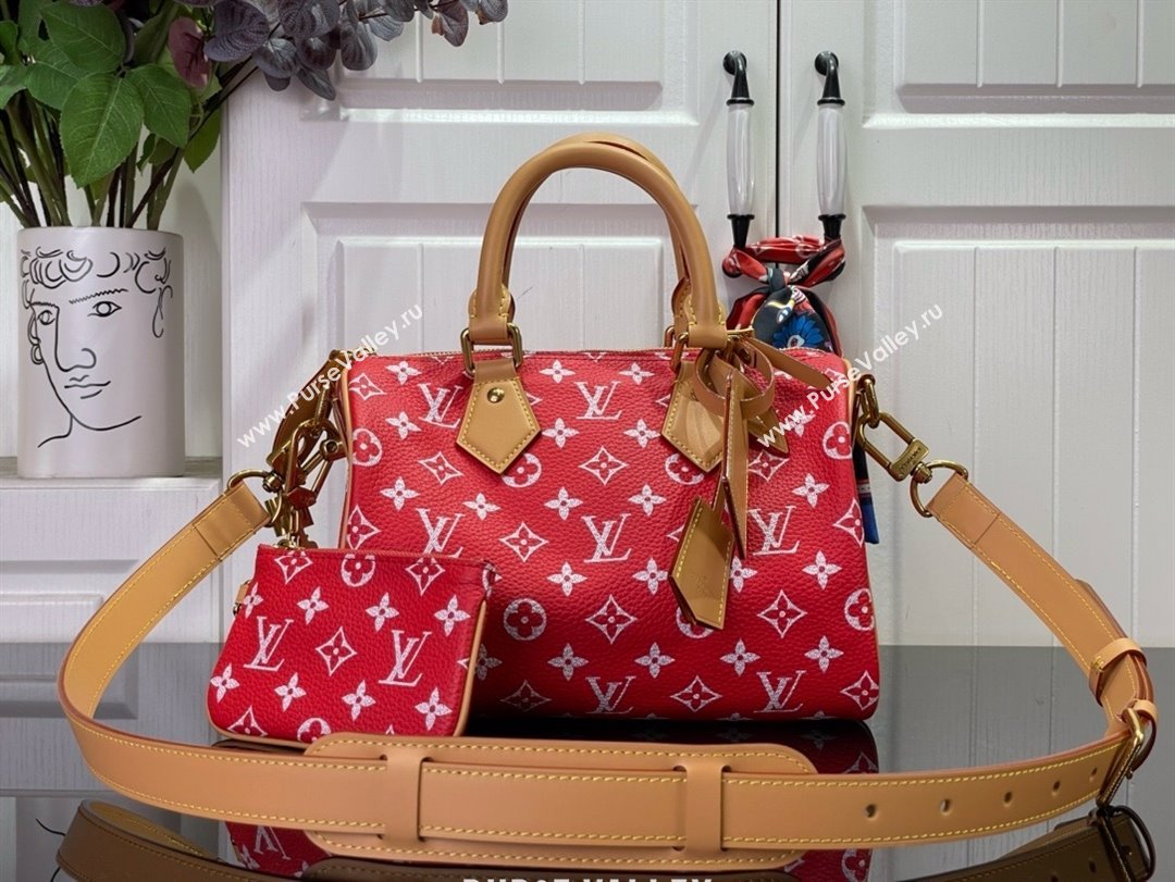 louis vuitton Speedy Bandoulière 25 bag red M24425 2024 (kiki-240123-01)