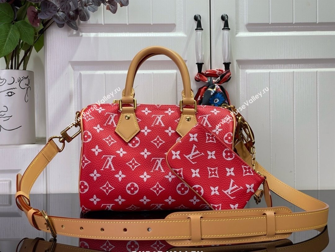 louis vuitton Speedy Bandoulière 25 bag red M24425 2024 (kiki-240123-01)