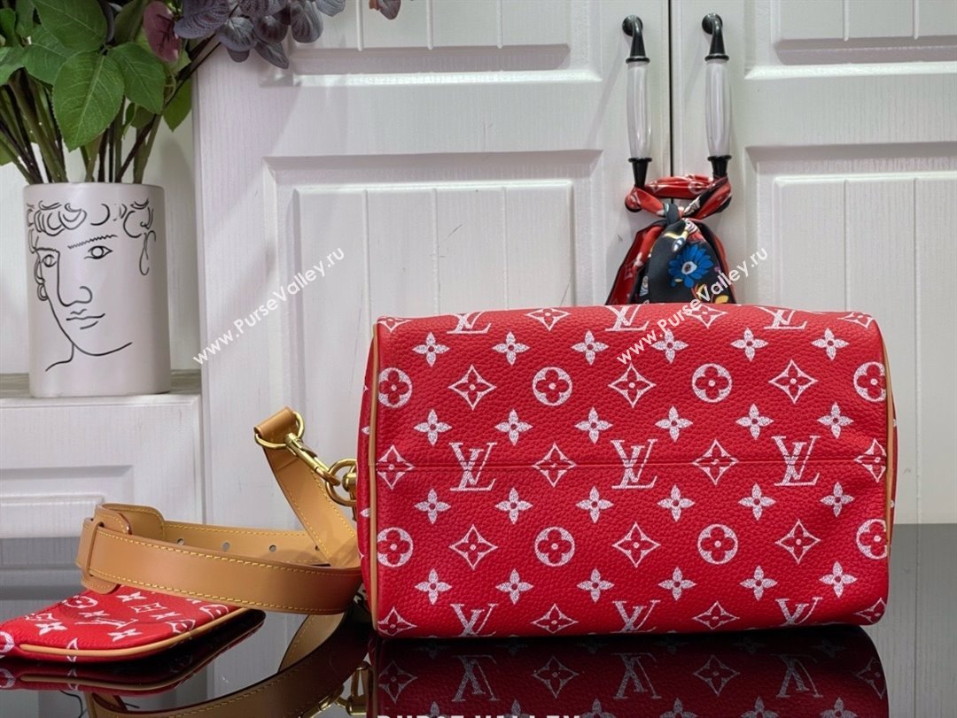louis vuitton Speedy Bandoulière 25 bag red M24425 2024 (kiki-240123-01)
