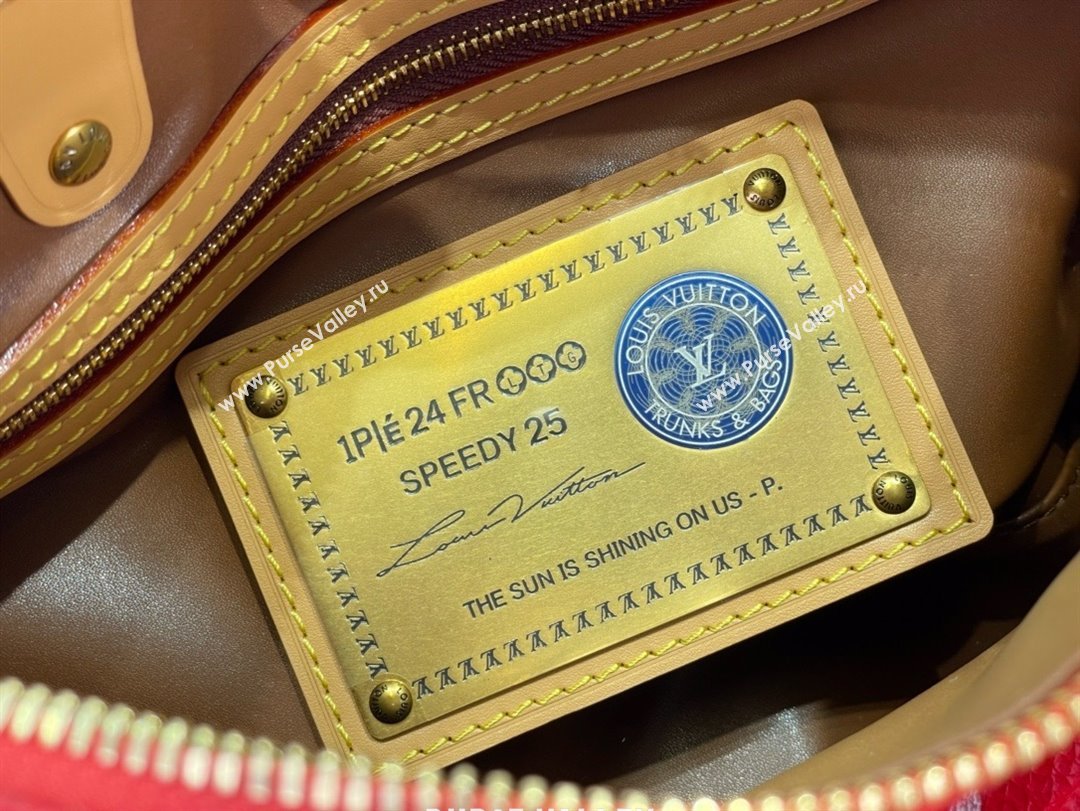 louis vuitton Speedy Bandoulière 25 bag red M24425 2024 (kiki-240123-01)