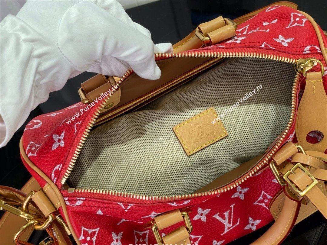 louis vuitton Speedy Bandoulière 25 bag red M24425 2024 (kiki-240123-01)