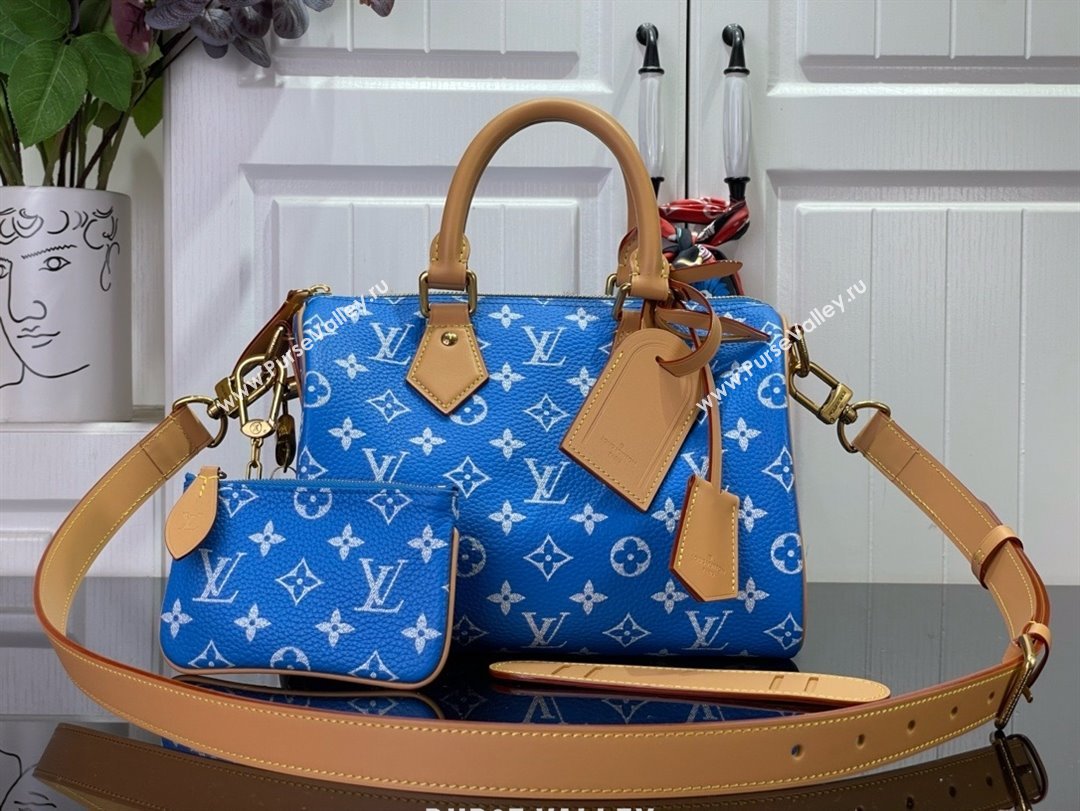 louis vuitton Speedy Bandoulière 25 bag BLUE M24424 2024 (kiki-240123-03)