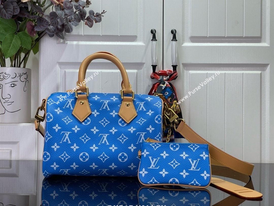 louis vuitton Speedy Bandoulière 25 bag BLUE M24424 2024 (kiki-240123-03)