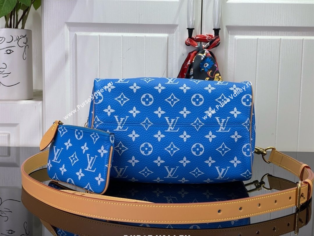 louis vuitton Speedy Bandoulière 25 bag BLUE M24424 2024 (kiki-240123-03)