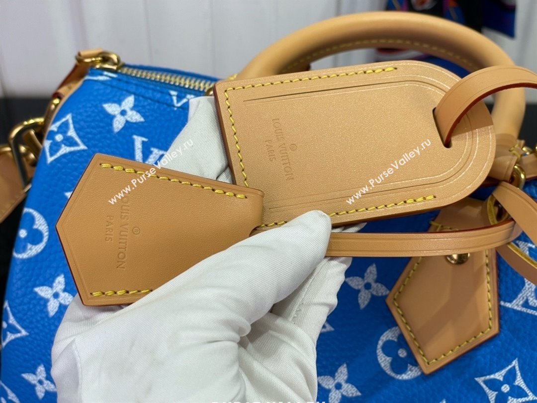 louis vuitton Speedy Bandoulière 25 bag BLUE M24424 2024 (kiki-240123-03)