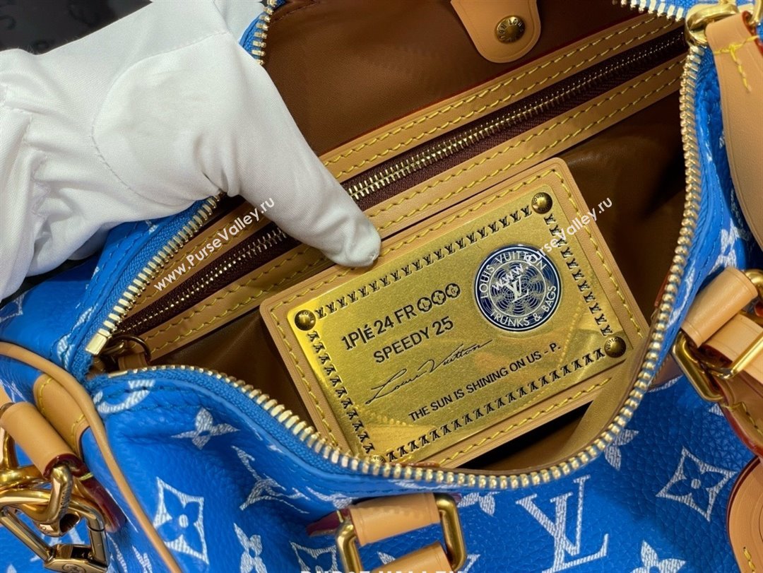 louis vuitton Speedy Bandoulière 25 bag BLUE M24424 2024 (kiki-240123-03)