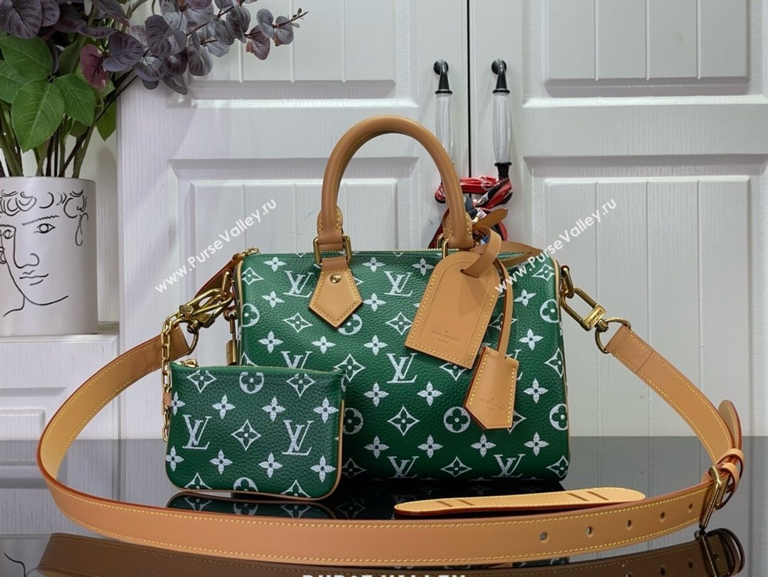 louis vuitton Speedy Bandoulière 25 bag GREEN M24423 2024 (kiki-240123-05)