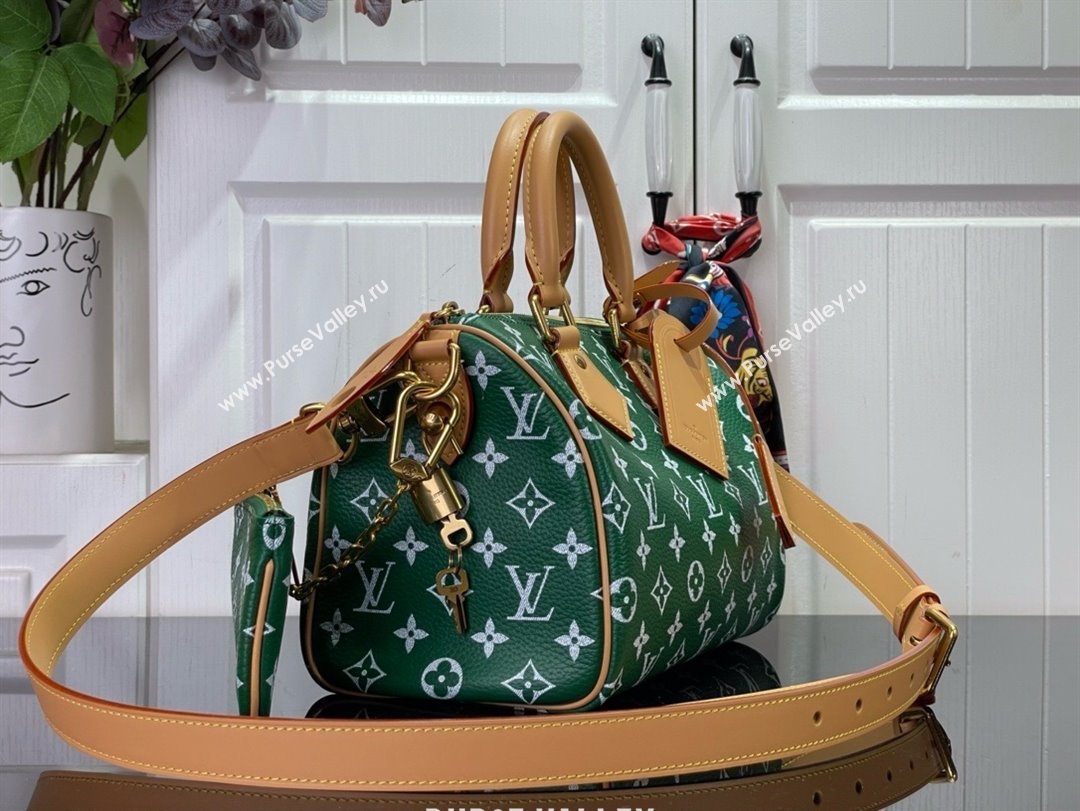 louis vuitton Speedy Bandoulière 25 bag GREEN M24423 2024 (kiki-240123-05)