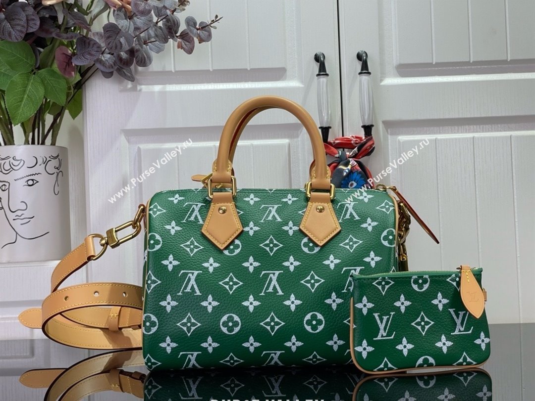 louis vuitton Speedy Bandoulière 25 bag GREEN M24423 2024 (kiki-240123-05)