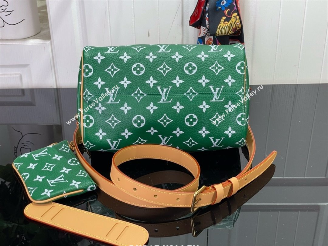 louis vuitton Speedy Bandoulière 25 bag GREEN M24423 2024 (kiki-240123-05)