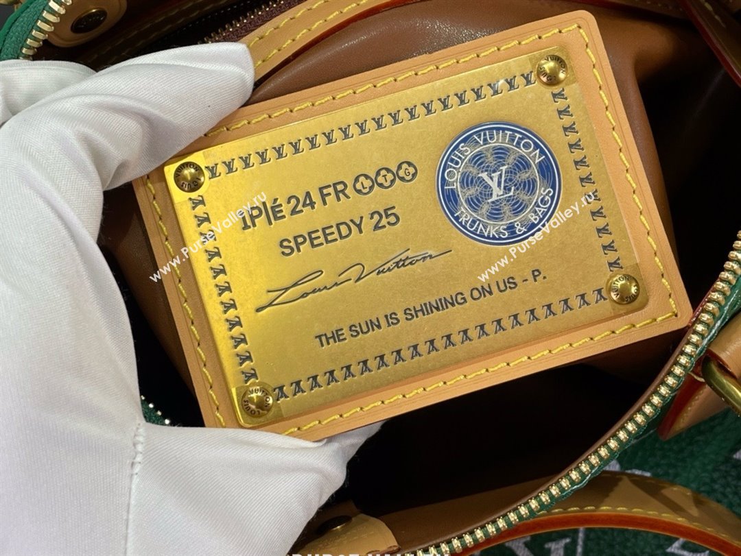 louis vuitton Speedy Bandoulière 25 bag GREEN M24423 2024 (kiki-240123-05)
