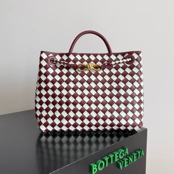Bottega Veneta Intrecciato leather medium Andiamo top handle Bag barolo / Glacier 2024 (MISU-240123-01)