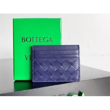 Bottega Veneta Intrecciato Credit Card Case royal blue 2024 (MISU-240123-13)