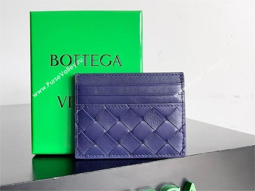 Bottega Veneta Intrecciato Credit Card Case royal blue 2024 (MISU-240123-13)