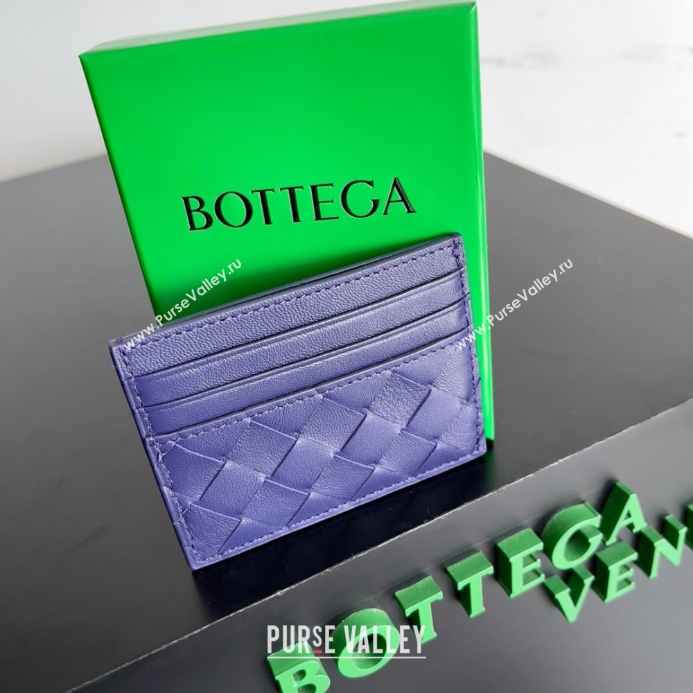 Bottega Veneta Intrecciato Credit Card Case royal blue 2024 (MISU-240123-13)