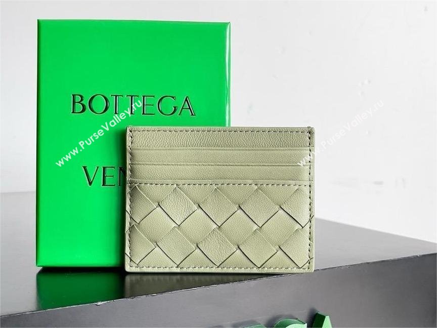 Bottega Veneta Intrecciato Credit Card Case apple green 2024 (MISU-240123-15)