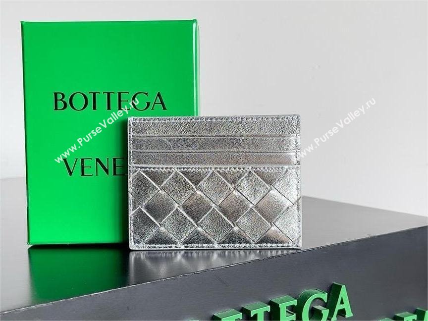 Bottega Veneta Intrecciato Credit Card Case silver 2024 (MISU-240123-16)