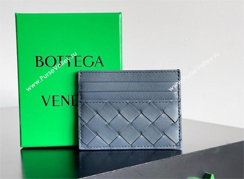 Bottega Veneta Intrecciato Credit Card Case navy blue 2024 (MISU-240123-20)