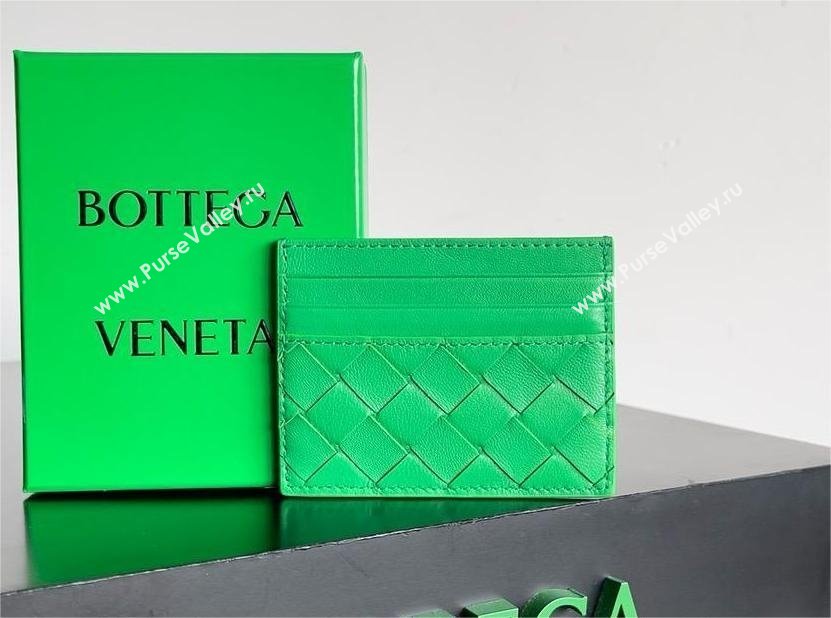 Bottega Veneta Intrecciato Credit Card Case Parakeet 2024 (MISU-240123-22)