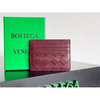 Bottega Veneta Intrecciato Credit Card Case burgundy 2024 (MISU-240123-21)