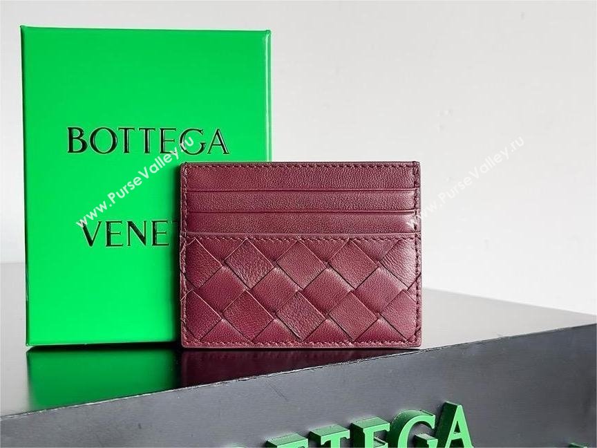 Bottega Veneta Intrecciato Credit Card Case burgundy 2024 (MISU-240123-21)