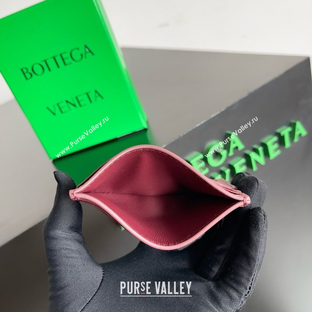 Bottega Veneta Intrecciato Credit Card Case burgundy 2024 (MISU-240123-21)