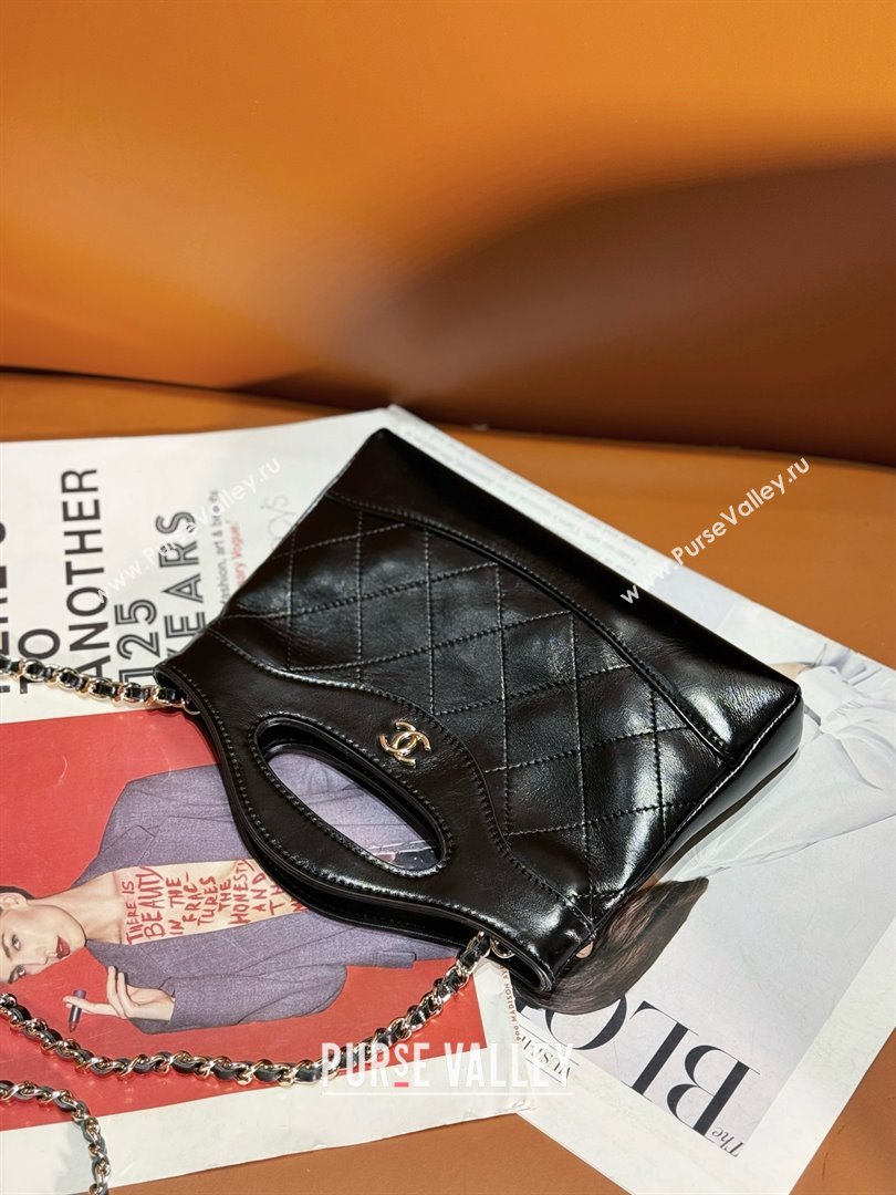 CHANEL BLACK MINI 31 BAG IN WAX CALFSKIN 2024 (jiyuan-240124-02)