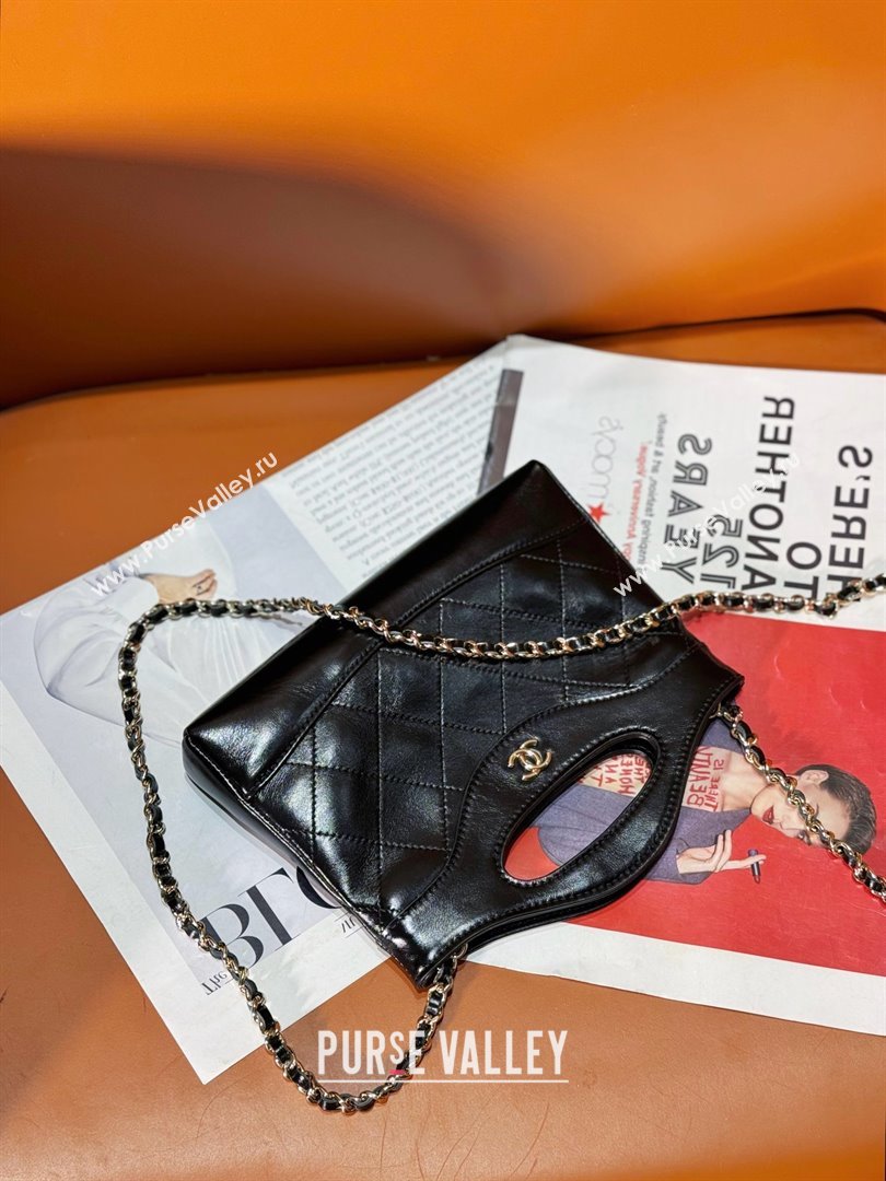 CHANEL BLACK MINI 31 BAG IN WAX CALFSKIN 2024 (jiyuan-240124-02)