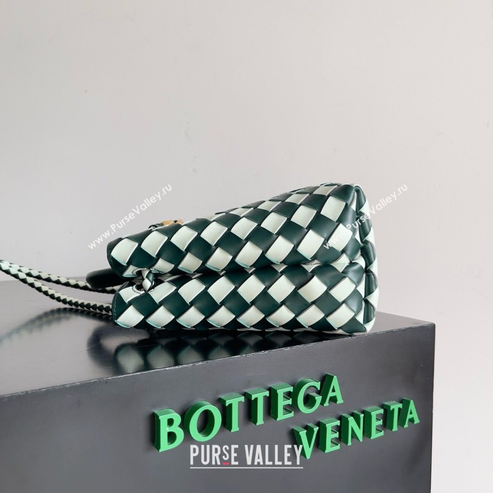 Bottega Veneta Intrecciato leather Small Andiamo top handle Bag Emerald green / Glacier 2024 (MISU-240123-02)