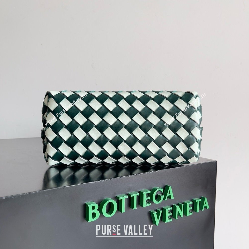 Bottega Veneta Intrecciato leather Small Andiamo top handle Bag Emerald green / Glacier 2024 (MISU-240123-02)