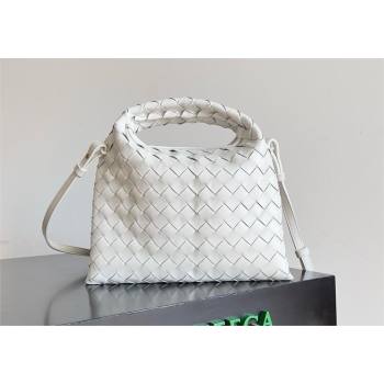 Bottega Veneta Mini Hop Intrecciato leather cross-body Bag with detachable strap WHITE 2024 (MISU-240123-04)