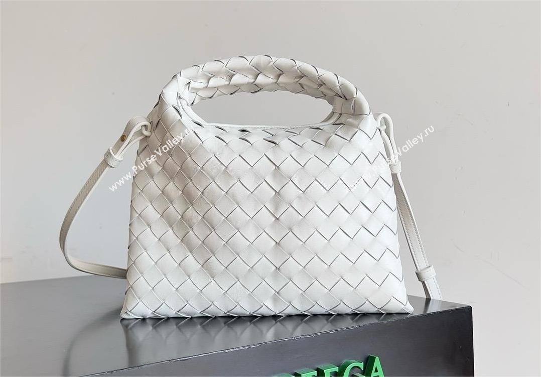 Bottega Veneta Mini Hop Intrecciato leather cross-body Bag with detachable strap WHITE 2024 (MISU-240123-04)