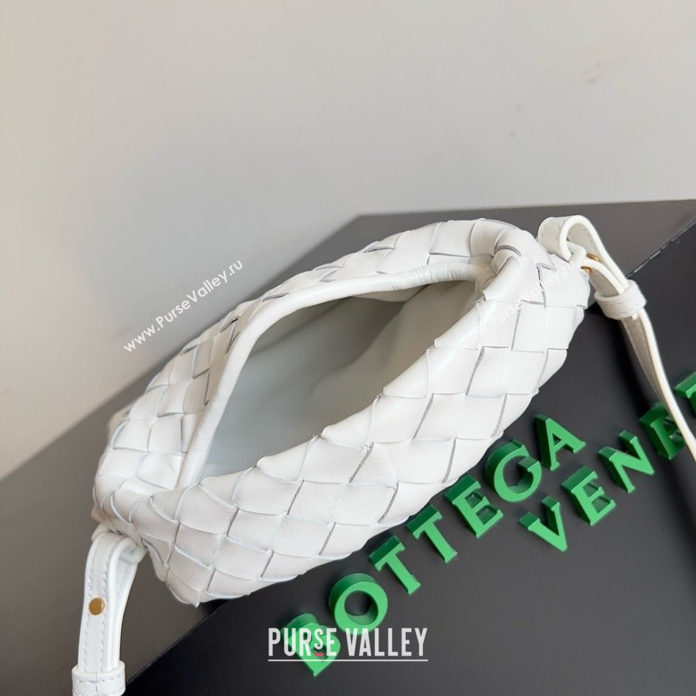 Bottega Veneta Mini Hop Intrecciato leather cross-body Bag with detachable strap WHITE 2024 (MISU-240123-04)