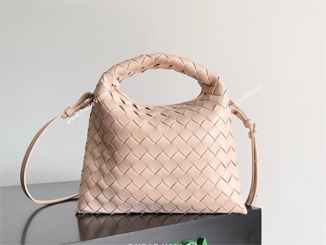 Bottega Veneta Mini Hop Intrecciato leather cross-body Bag with detachable strap pink 2024 (MISU-240123-03)