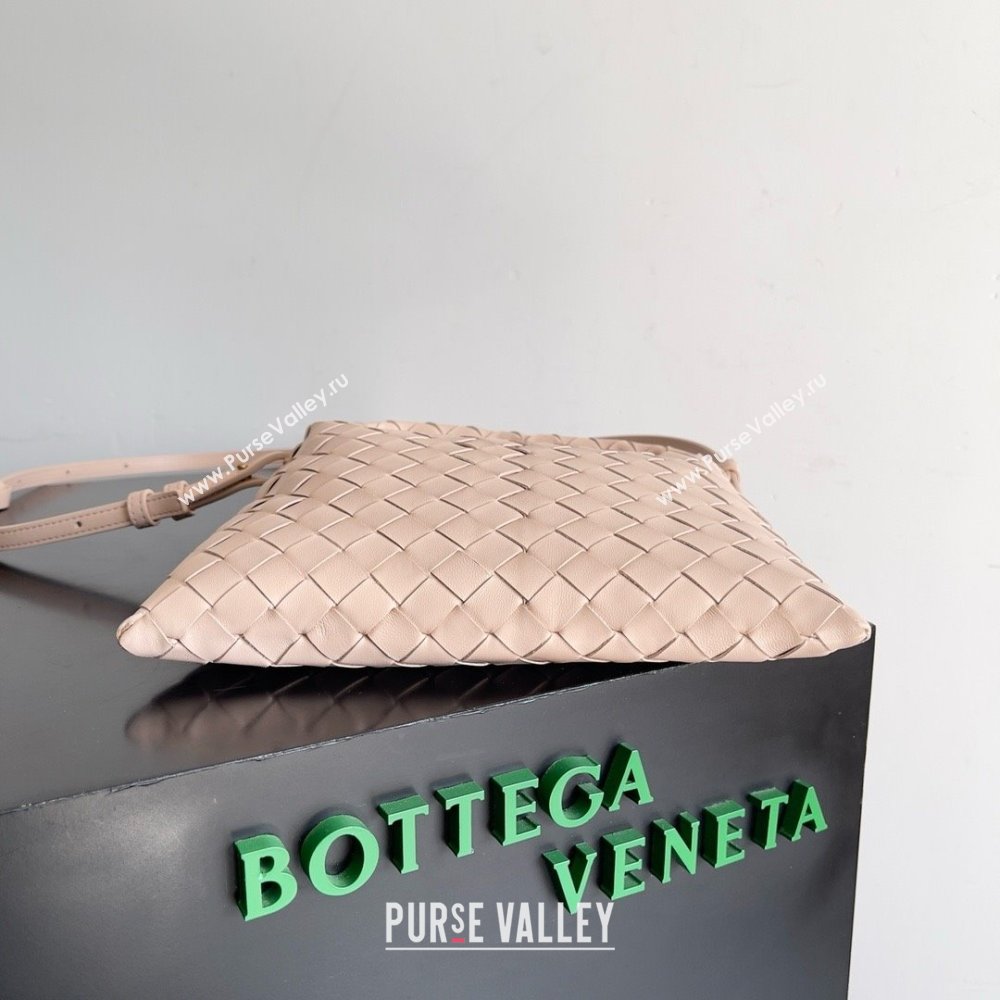 Bottega Veneta Mini Hop Intrecciato leather cross-body Bag with detachable strap pink 2024 (MISU-240123-03)