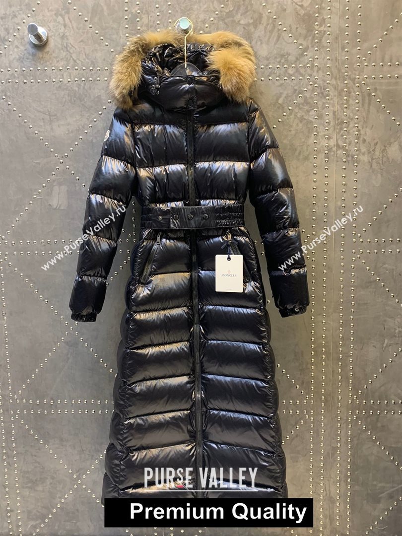 MONCLER HOODED DOWN LONG COAT BLACK 2020 (QIQI-20206519)