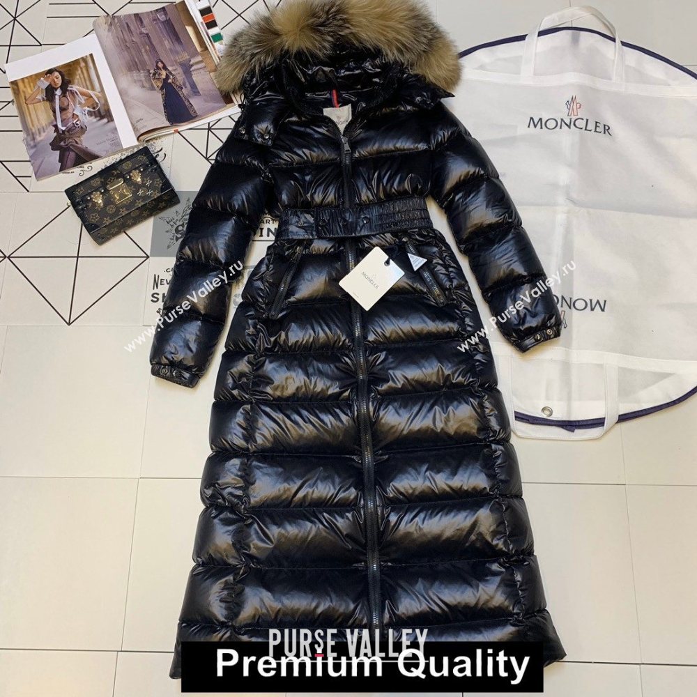 MONCLER HOODED DOWN LONG COAT BLACK 2020 (QIQI-20206519)