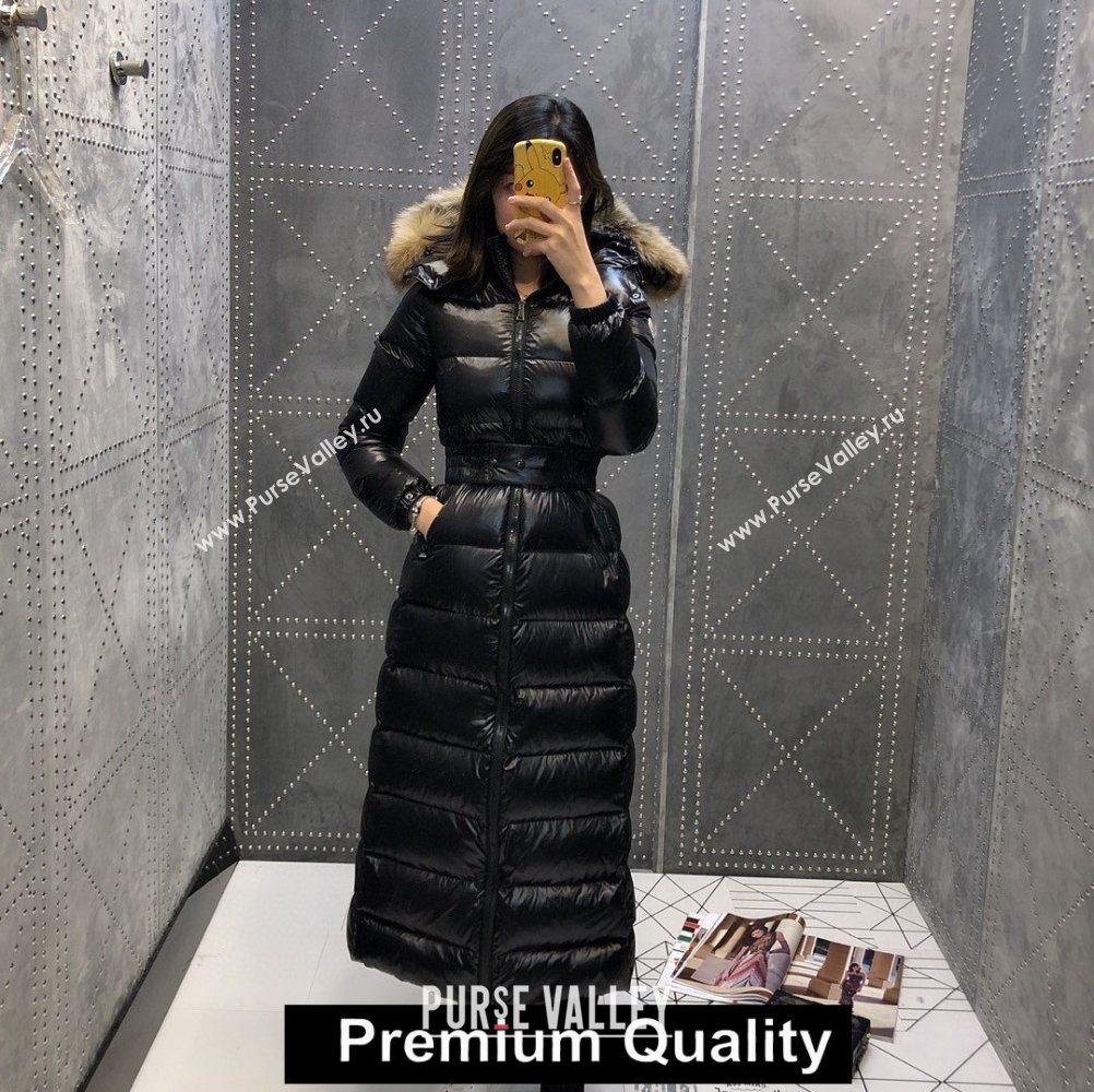 MONCLER HOODED DOWN LONG COAT BLACK 2020 (QIQI-20206519)