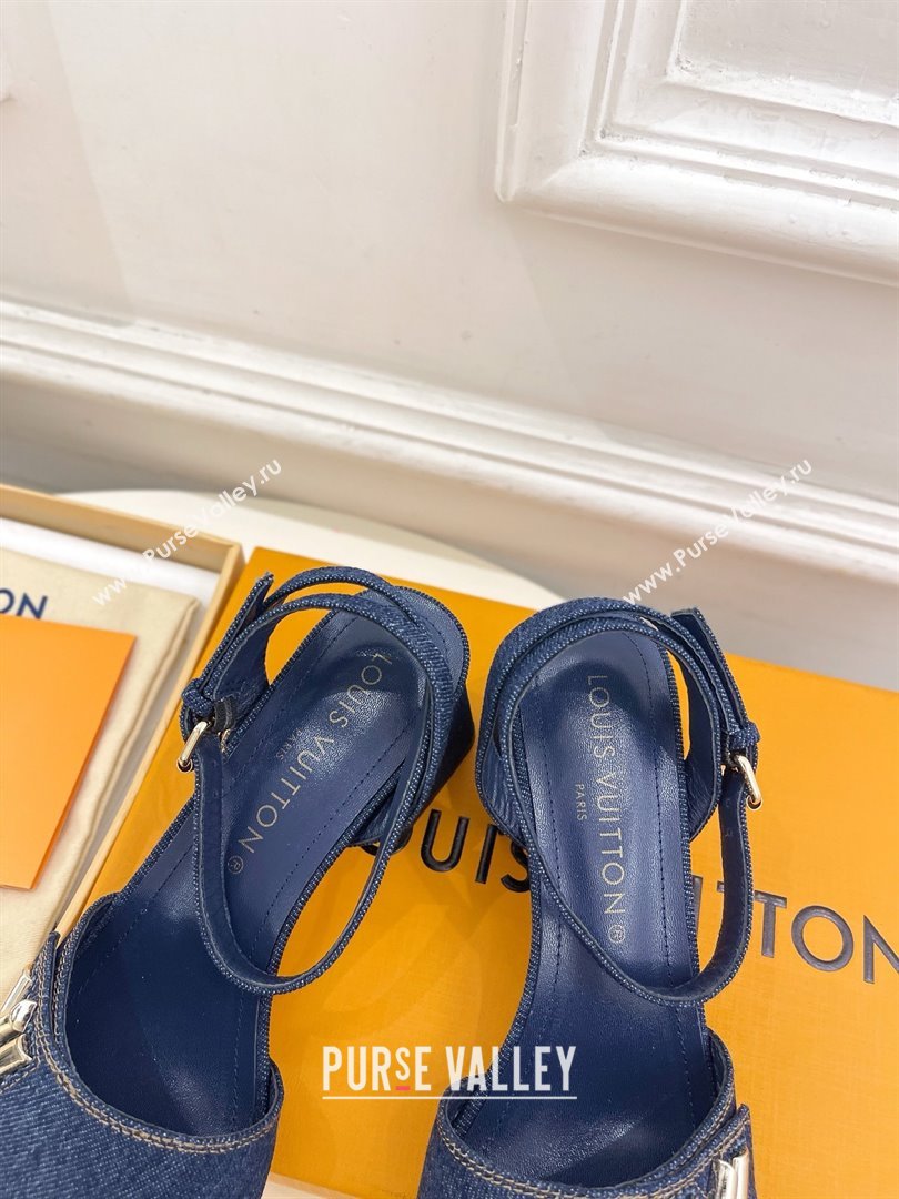 Louis Vuitton Heel 5.5cm blue denim Shake Sandal 1ACHYY 2024 (modeng-240417-01)